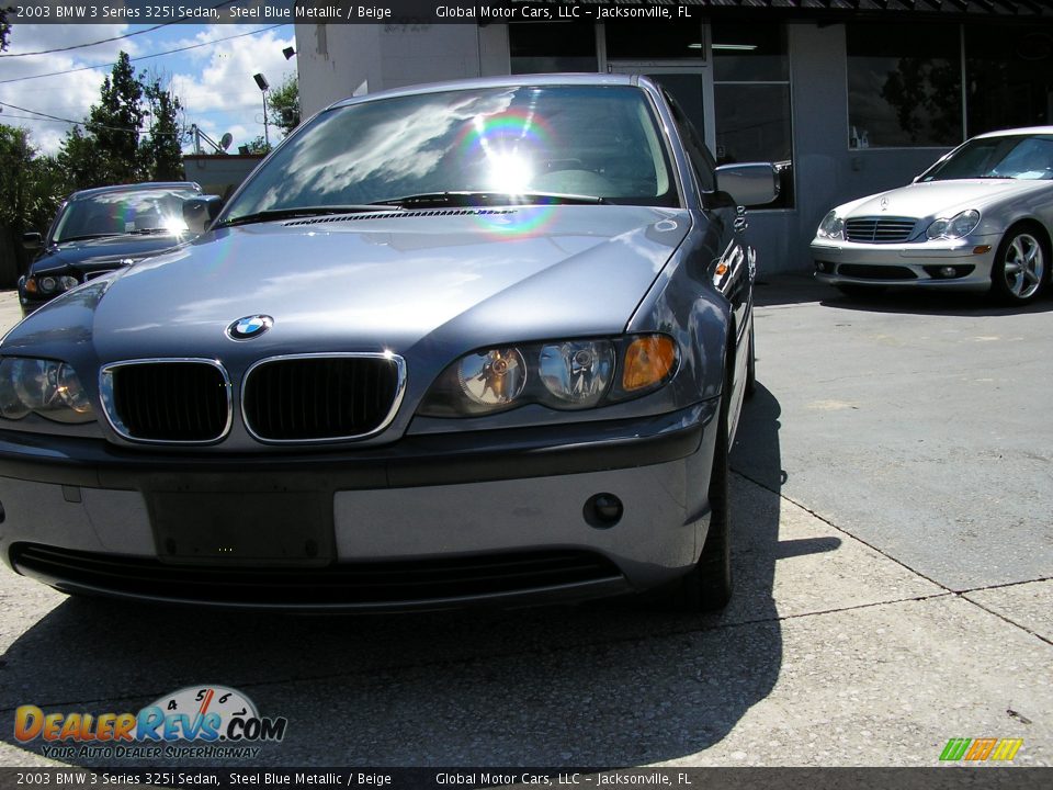 2003 BMW 3 Series 325i Sedan Steel Blue Metallic / Beige Photo #16