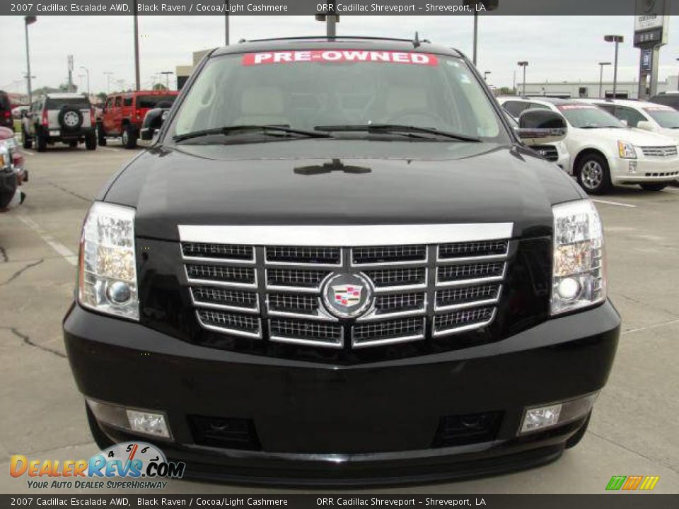 2007 Cadillac Escalade AWD Black Raven / Cocoa/Light Cashmere Photo #2