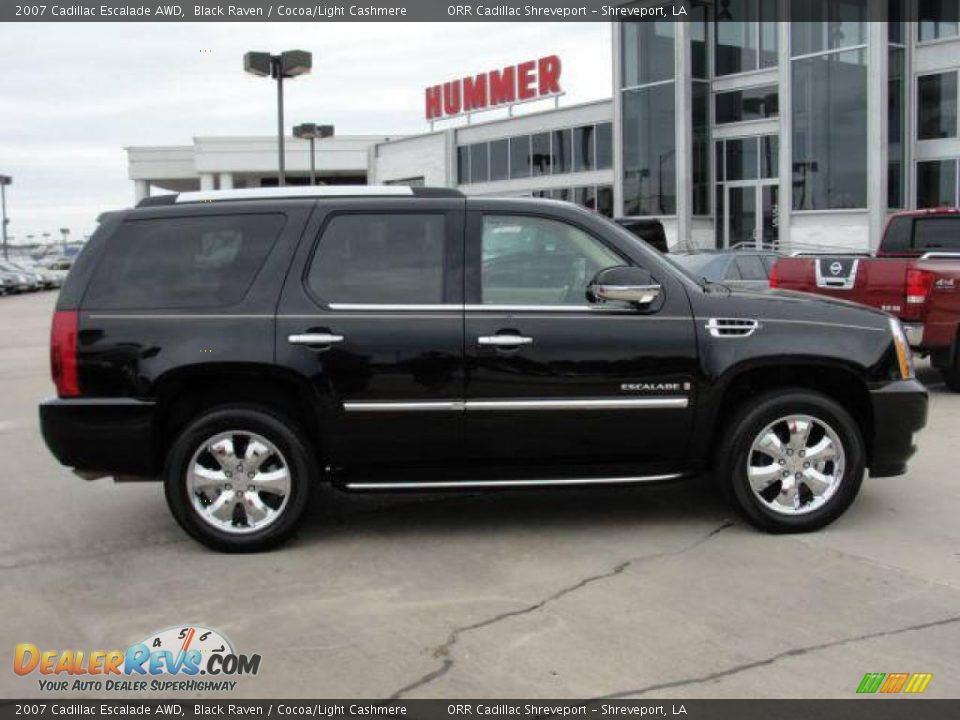 2007 Cadillac Escalade AWD Black Raven / Cocoa/Light Cashmere Photo #3