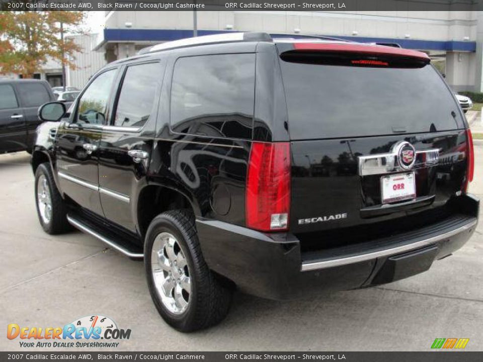 2007 Cadillac Escalade AWD Black Raven / Cocoa/Light Cashmere Photo #4
