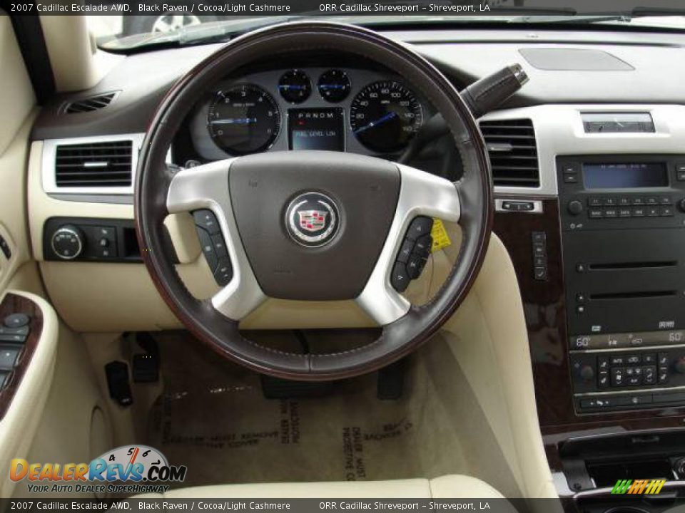 2007 Cadillac Escalade AWD Black Raven / Cocoa/Light Cashmere Photo #6