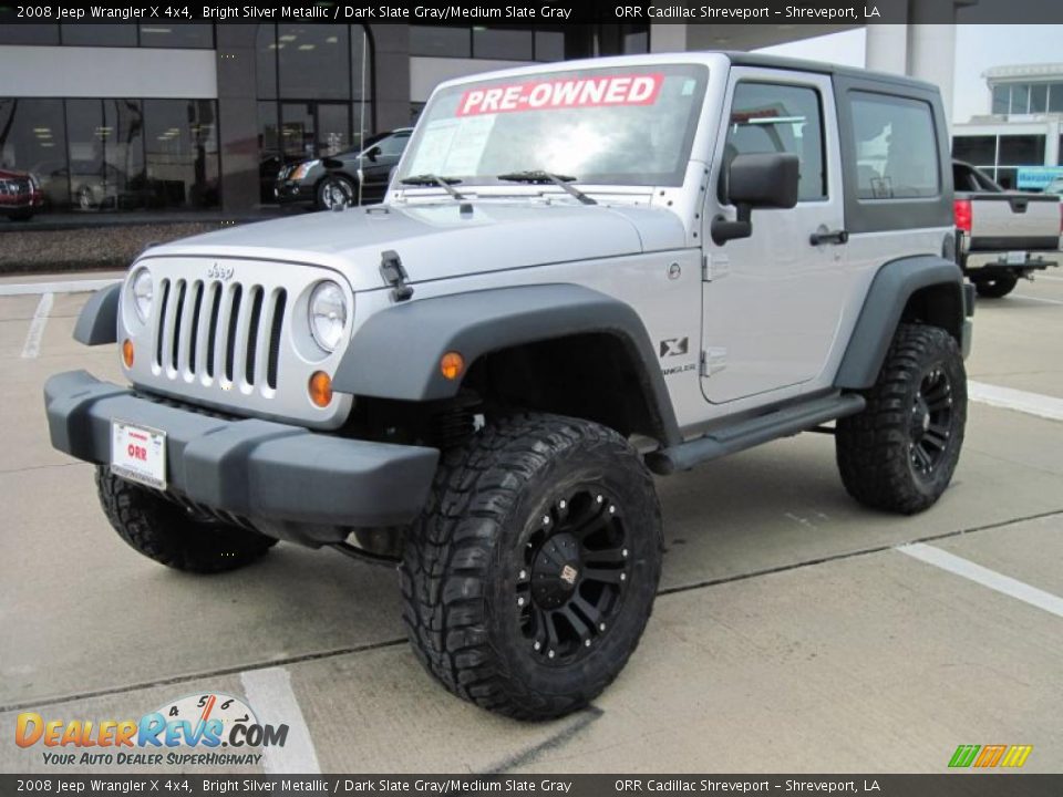 2008 Jeep Wrangler X 4x4 Bright Silver Metallic / Dark Slate Gray/Medium Slate Gray Photo #1