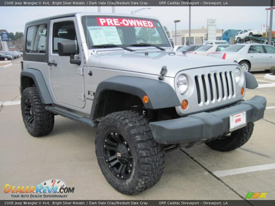 2008 Jeep Wrangler X 4x4 Bright Silver Metallic / Dark Slate Gray/Medium Slate Gray Photo #2