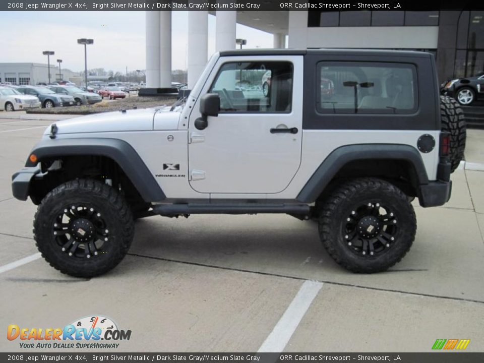 2008 Jeep Wrangler X 4x4 Bright Silver Metallic / Dark Slate Gray/Medium Slate Gray Photo #3