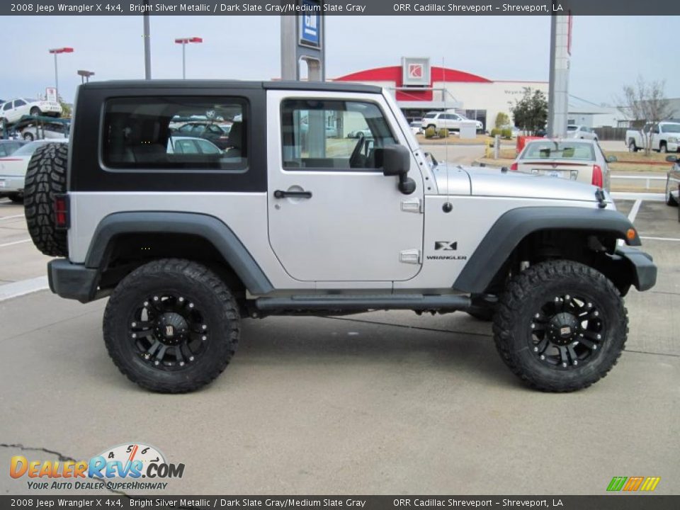 2008 Jeep Wrangler X 4x4 Bright Silver Metallic / Dark Slate Gray/Medium Slate Gray Photo #4