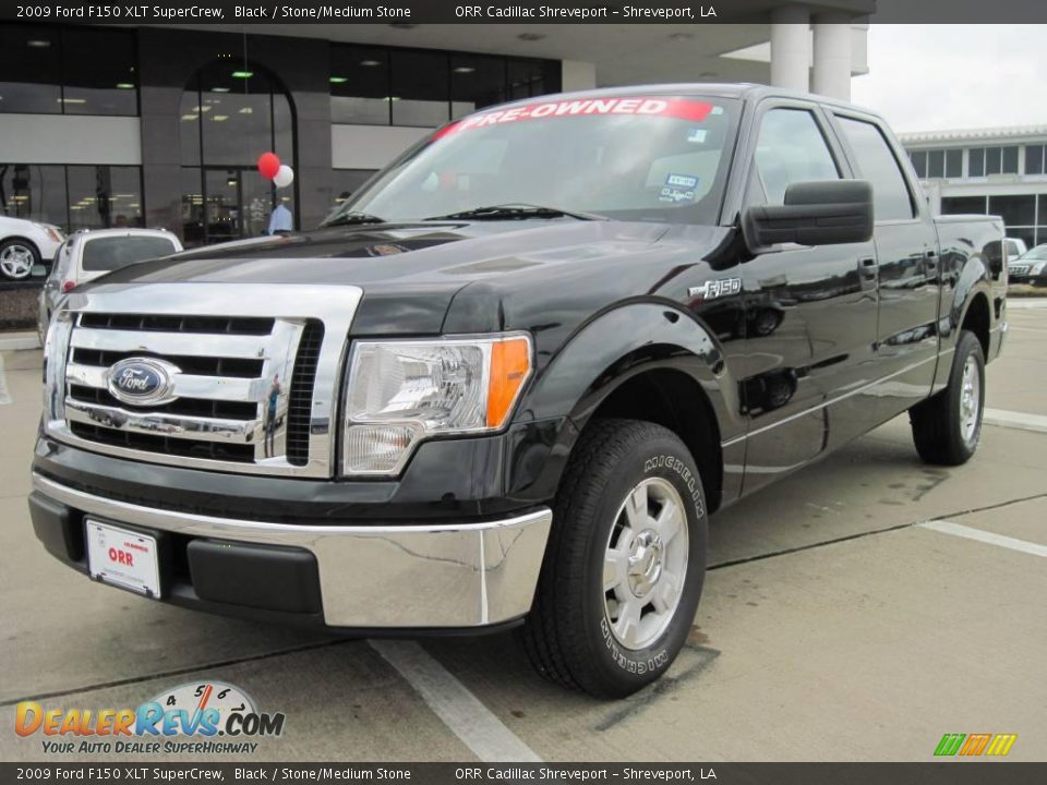 2009 Ford F150 XLT SuperCrew Black / Stone/Medium Stone Photo #1