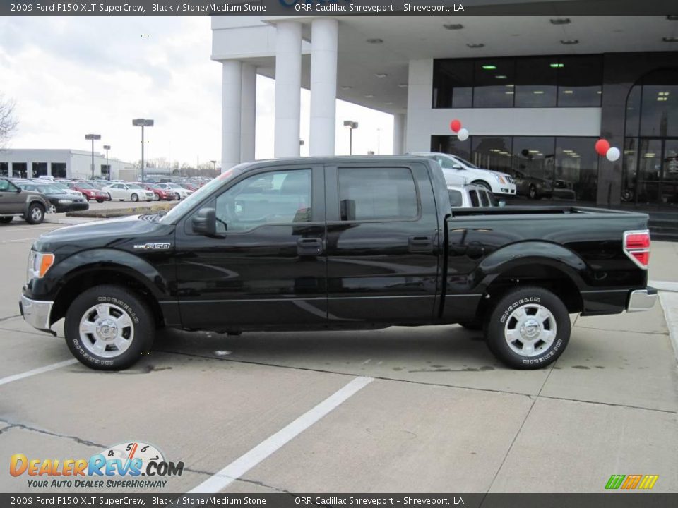 2009 Ford F150 XLT SuperCrew Black / Stone/Medium Stone Photo #3