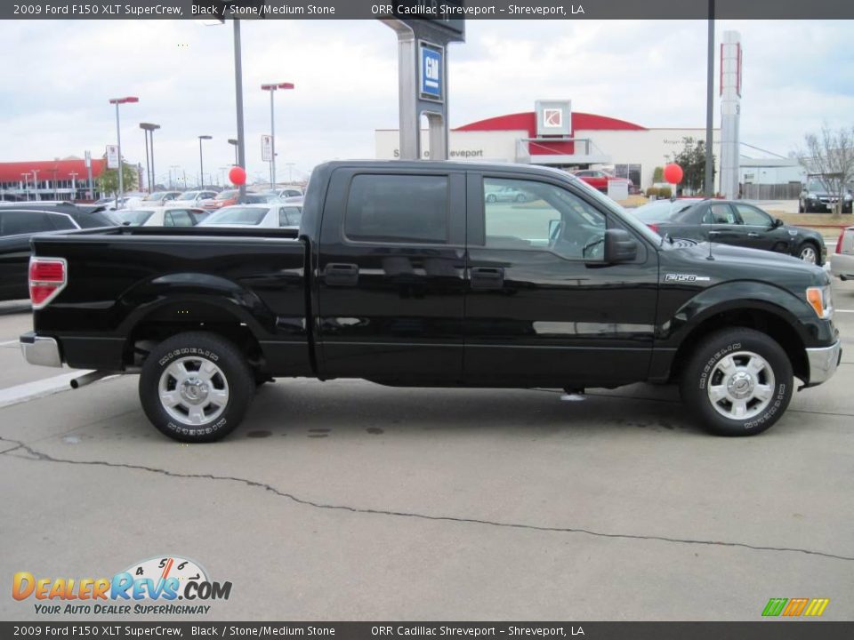 2009 Ford F150 XLT SuperCrew Black / Stone/Medium Stone Photo #4