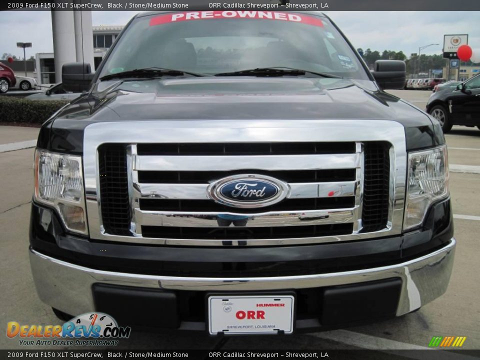 2009 Ford F150 XLT SuperCrew Black / Stone/Medium Stone Photo #5