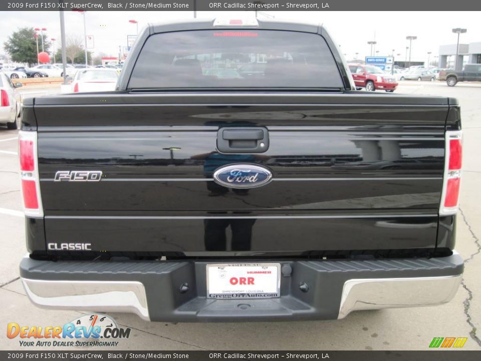 2009 Ford F150 XLT SuperCrew Black / Stone/Medium Stone Photo #6
