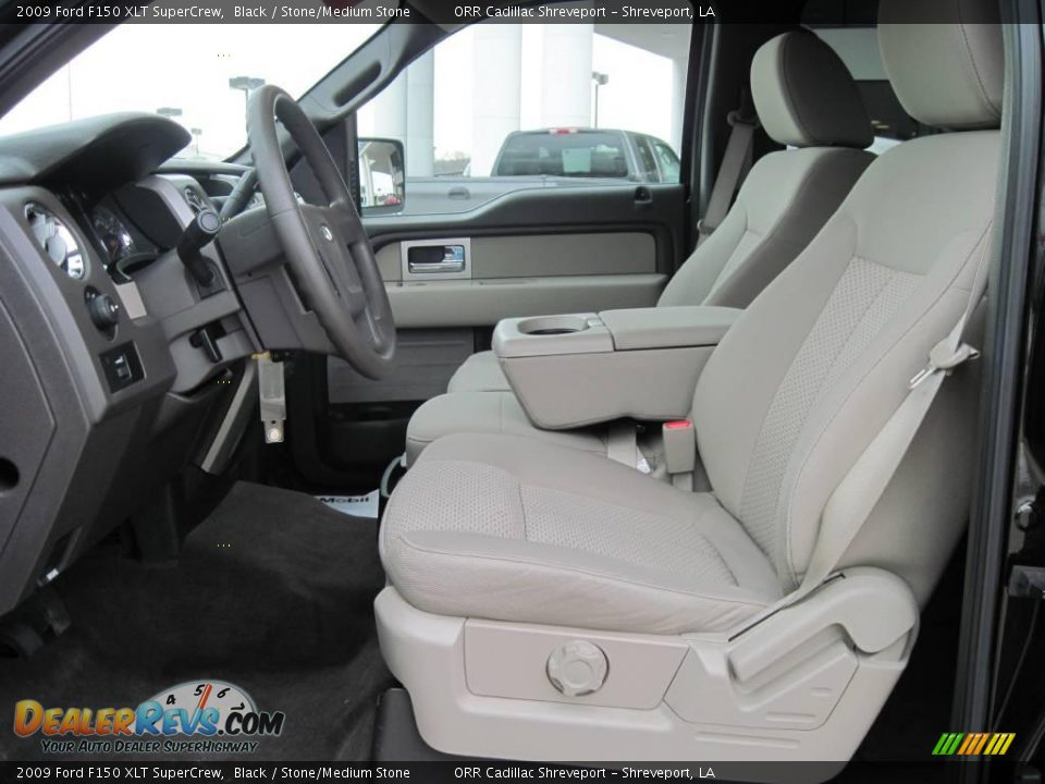 2009 Ford F150 XLT SuperCrew Black / Stone/Medium Stone Photo #9