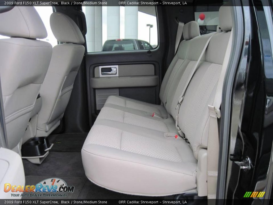 2009 Ford F150 XLT SuperCrew Black / Stone/Medium Stone Photo #10