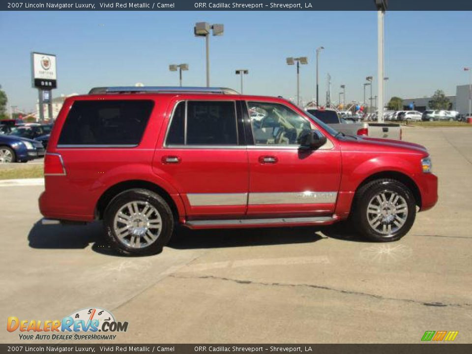 2007 Lincoln Navigator Luxury Vivid Red Metallic / Camel Photo #3