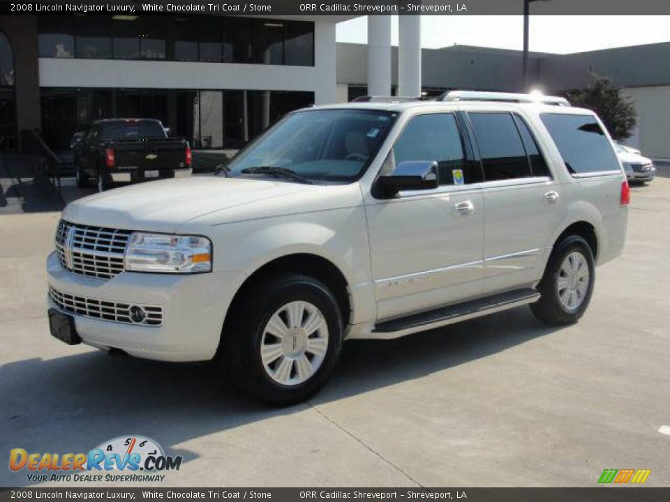 2008 Lincoln Navigator Luxury White Chocolate Tri Coat / Stone Photo #1