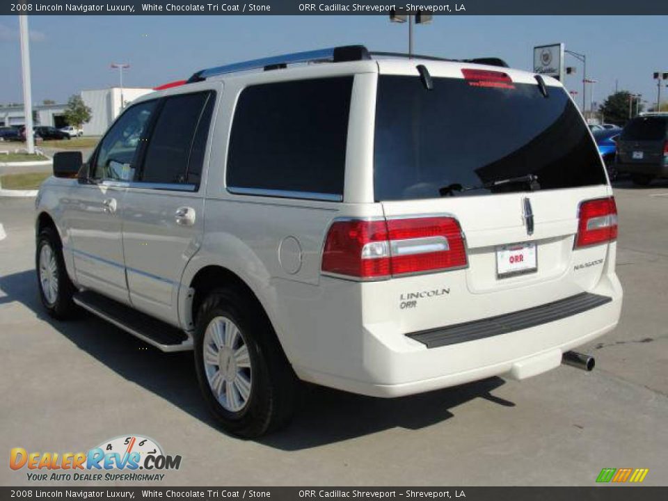2008 Lincoln Navigator Luxury White Chocolate Tri Coat / Stone Photo #4