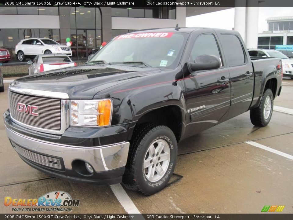 2008 GMC Sierra 1500 SLT Crew Cab 4x4 Onyx Black / Light Cashmere Photo #1