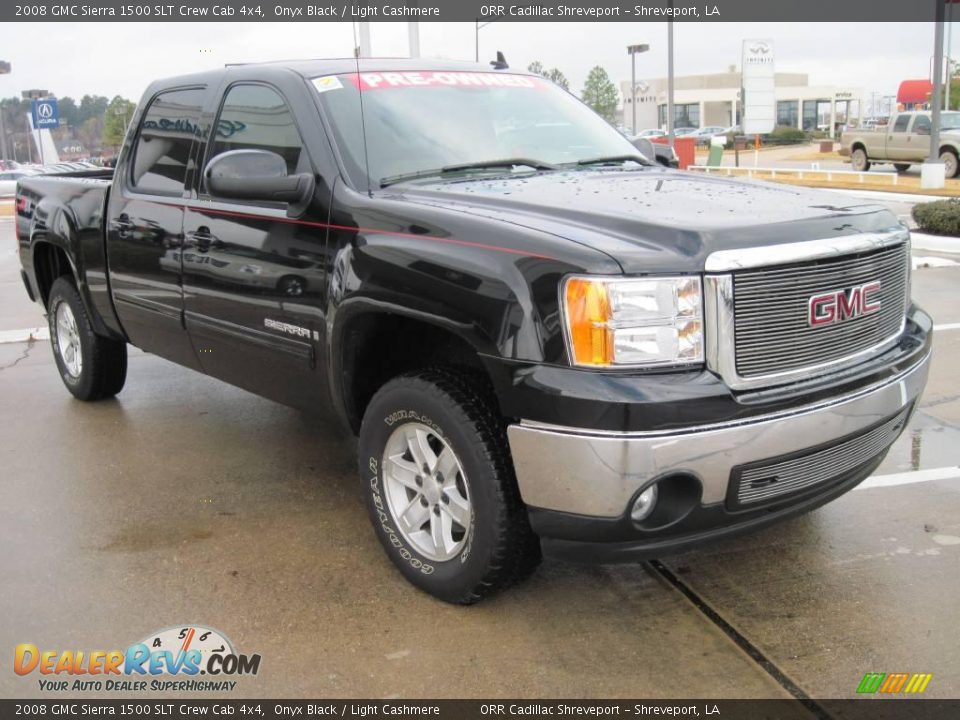 2008 GMC Sierra 1500 SLT Crew Cab 4x4 Onyx Black / Light Cashmere Photo #2