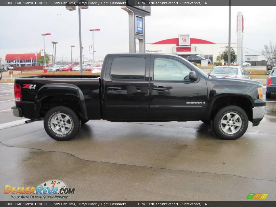 2008 GMC Sierra 1500 SLT Crew Cab 4x4 Onyx Black / Light Cashmere Photo #4