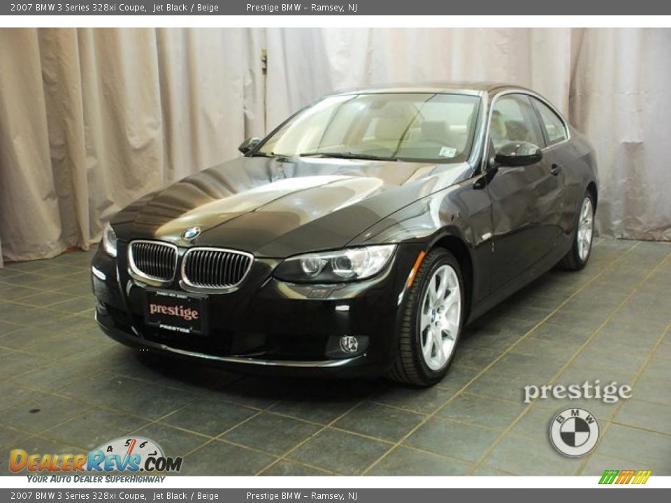 2007 BMW 3 Series 328xi Coupe Jet Black / Beige Photo #1