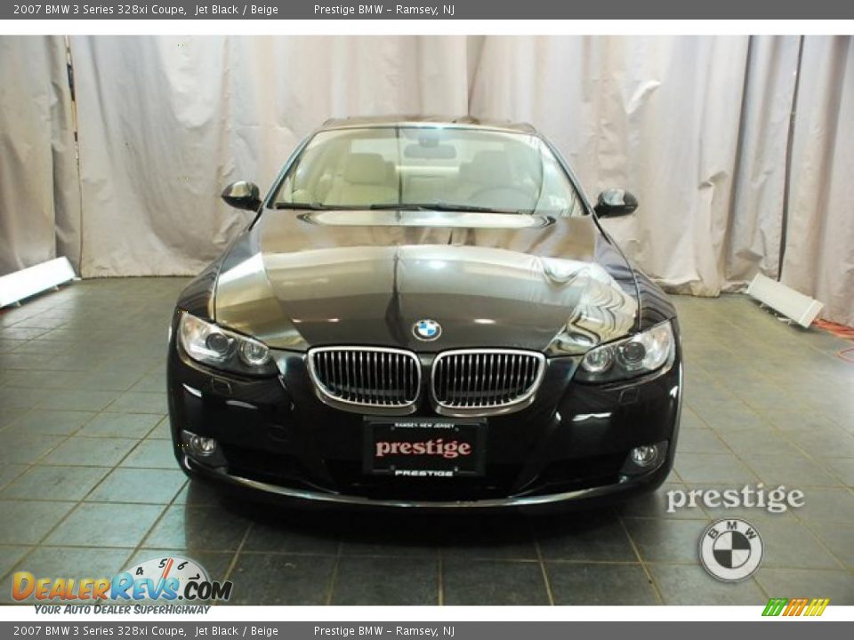 2007 BMW 3 Series 328xi Coupe Jet Black / Beige Photo #5