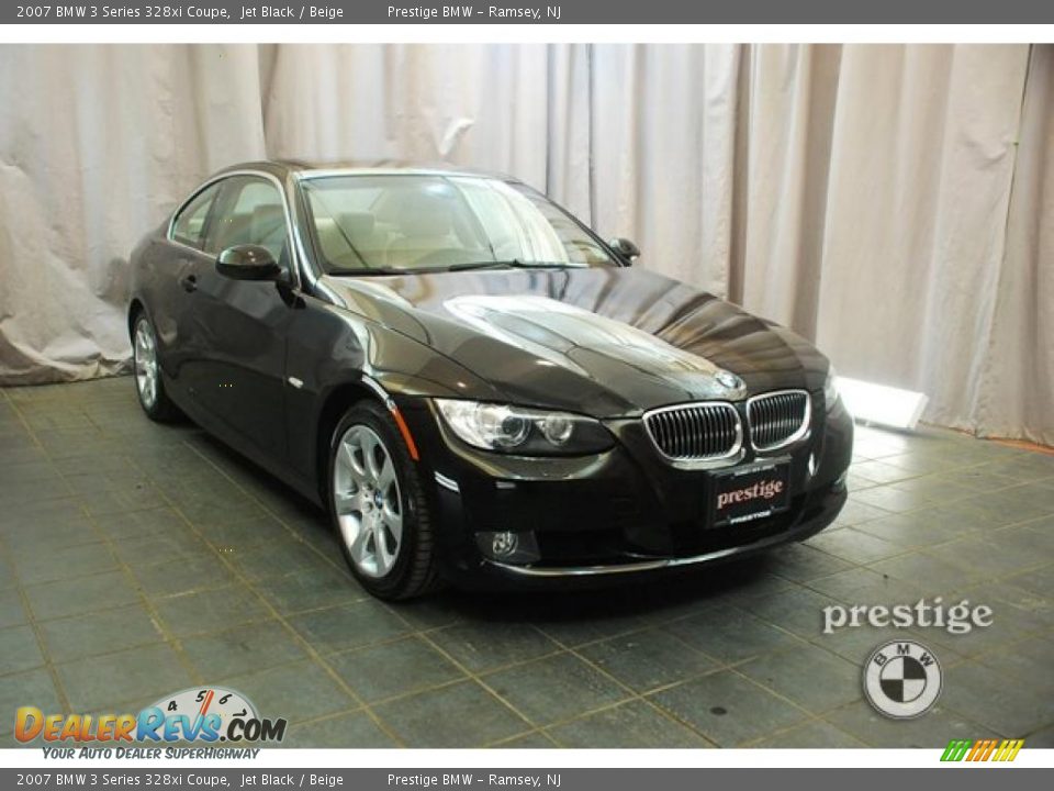 2007 BMW 3 Series 328xi Coupe Jet Black / Beige Photo #6