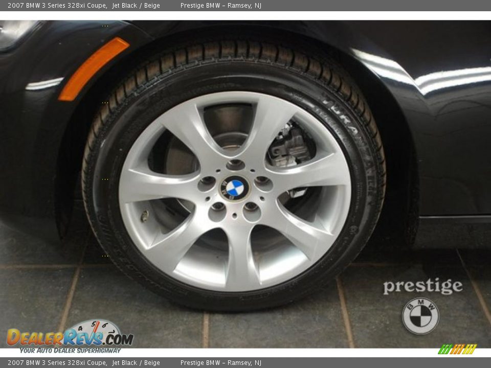 2007 BMW 3 Series 328xi Coupe Jet Black / Beige Photo #7