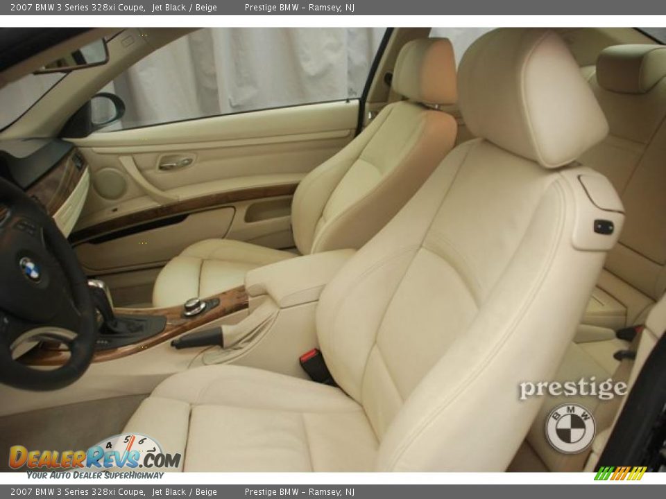 2007 BMW 3 Series 328xi Coupe Jet Black / Beige Photo #8