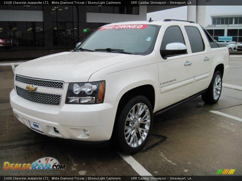 2008 Chevrolet Avalanche LTZ White Diamond Tricoat / Ebony/Light Cashmere Photo #1