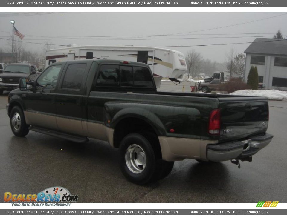 1999 Ford F350 Super Duty Lariat Crew Cab Dually Woodland Green Metallic / Medium Prairie Tan Photo #3