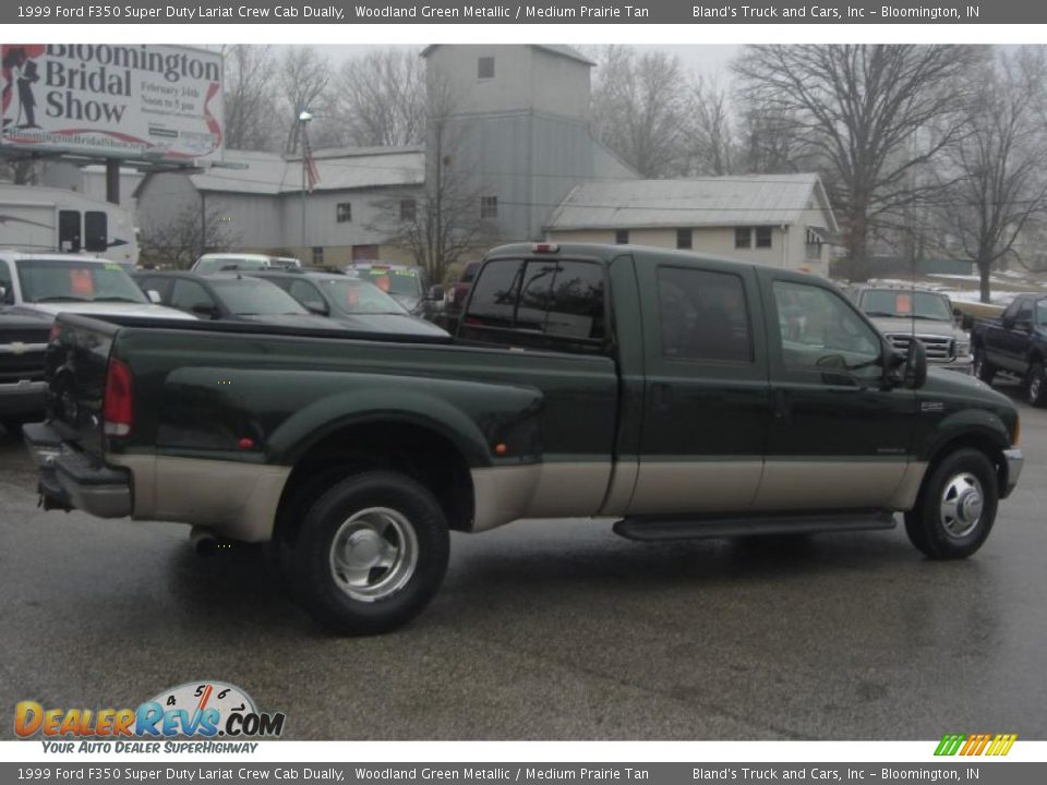 1999 Ford F350 Super Duty Lariat Crew Cab Dually Woodland Green Metallic / Medium Prairie Tan Photo #7