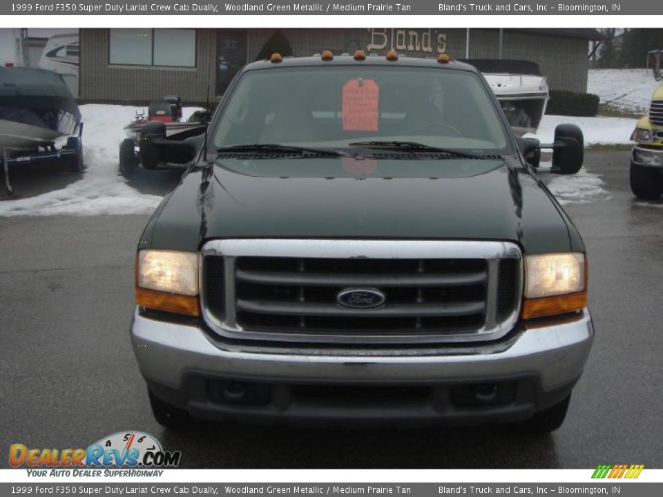 1999 Ford F350 Super Duty Lariat Crew Cab Dually Woodland Green Metallic / Medium Prairie Tan Photo #10