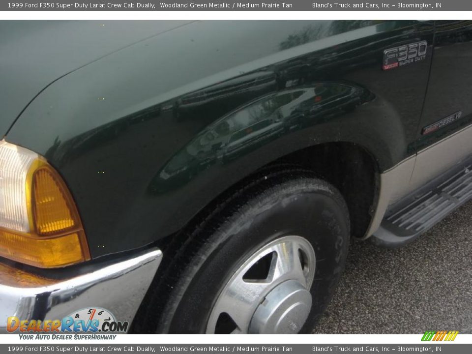 1999 Ford F350 Super Duty Lariat Crew Cab Dually Woodland Green Metallic / Medium Prairie Tan Photo #11