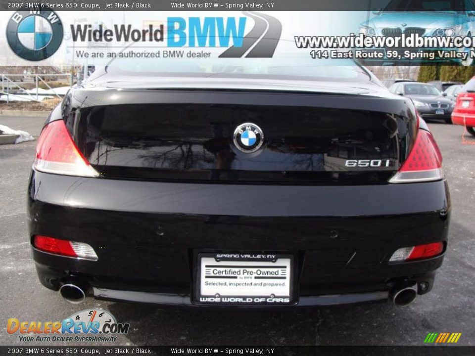 2007 BMW 6 Series 650i Coupe Jet Black / Black Photo #5