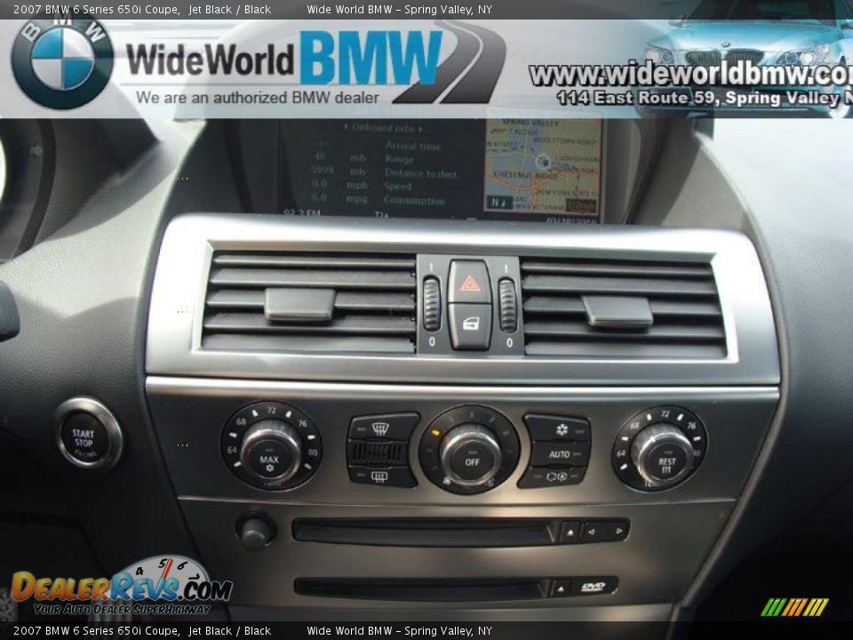 2007 BMW 6 Series 650i Coupe Jet Black / Black Photo #12