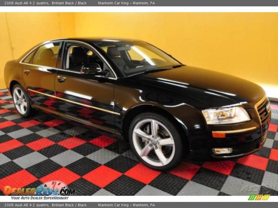 2008 Audi A8 4.2 quattro Brilliant Black / Black Photo #1
