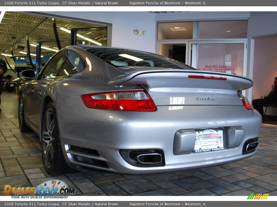 2008 Porsche 911 Turbo Coupe GT Silver Metallic / Natural Brown Photo #19