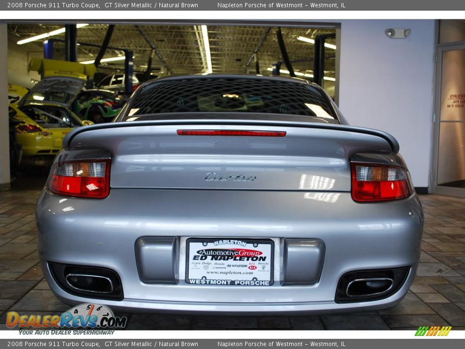 2008 Porsche 911 Turbo Coupe GT Silver Metallic / Natural Brown Photo #21