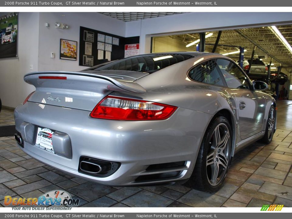 2008 Porsche 911 Turbo Coupe GT Silver Metallic / Natural Brown Photo #22