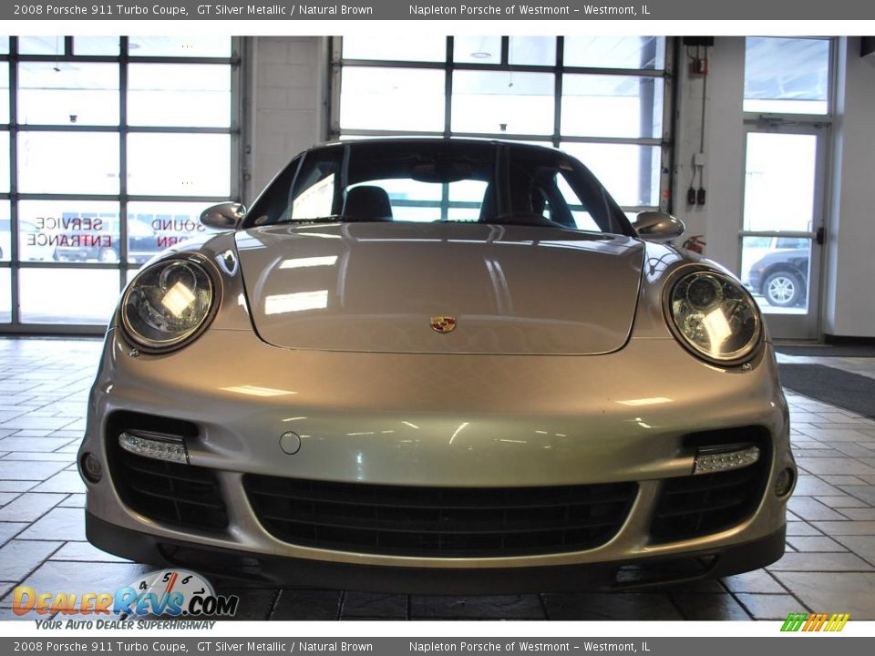 2008 Porsche 911 Turbo Coupe GT Silver Metallic / Natural Brown Photo #25