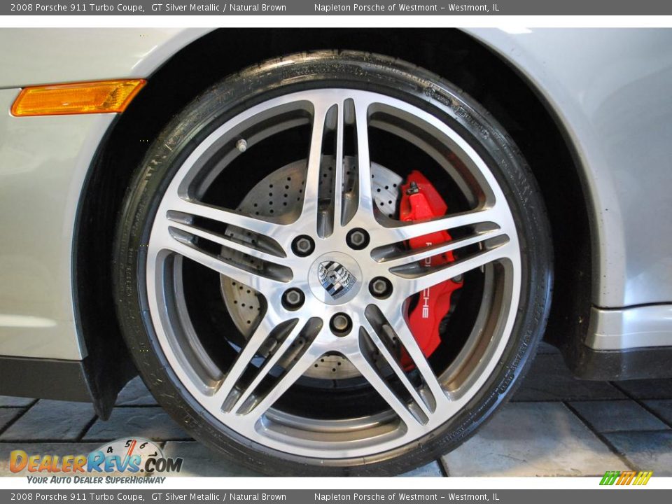 2008 Porsche 911 Turbo Coupe GT Silver Metallic / Natural Brown Photo #26