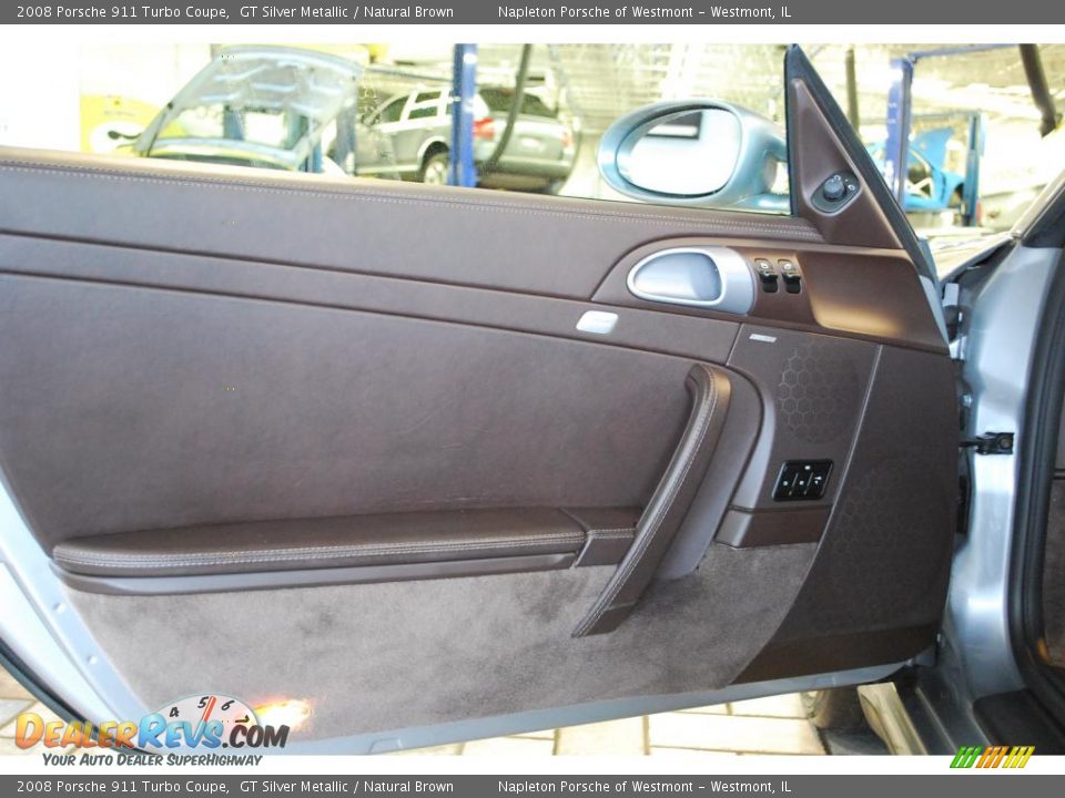 2008 Porsche 911 Turbo Coupe GT Silver Metallic / Natural Brown Photo #31