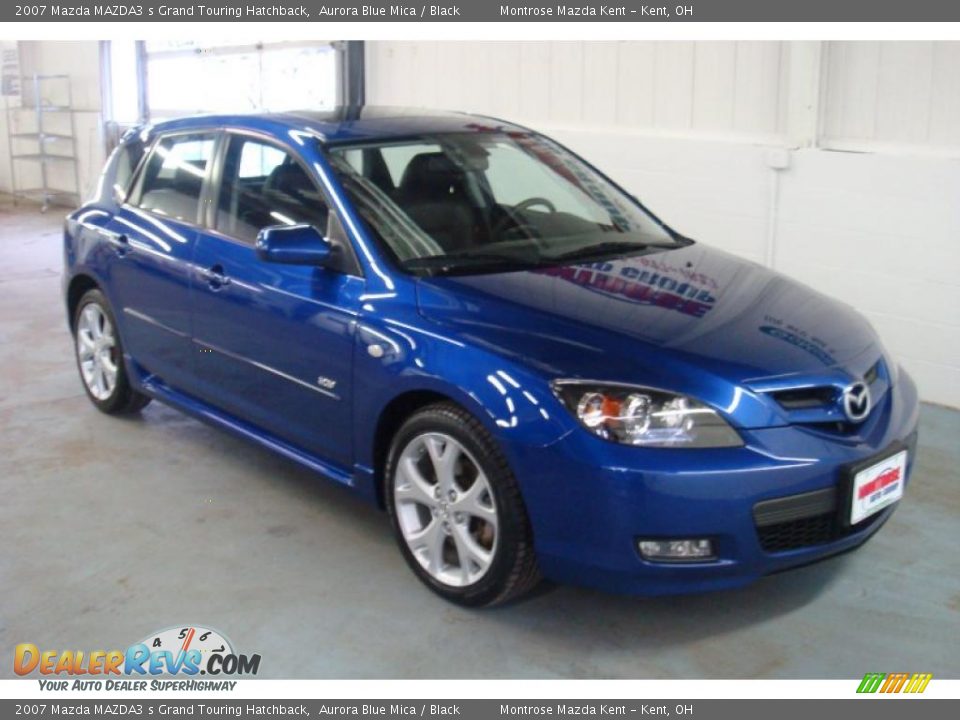 2007 Mazda MAZDA3 s Grand Touring Hatchback Aurora Blue Mica / Black Photo #4