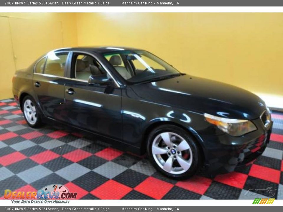 2007 BMW 5 Series 525i Sedan Deep Green Metallic / Beige Photo #1