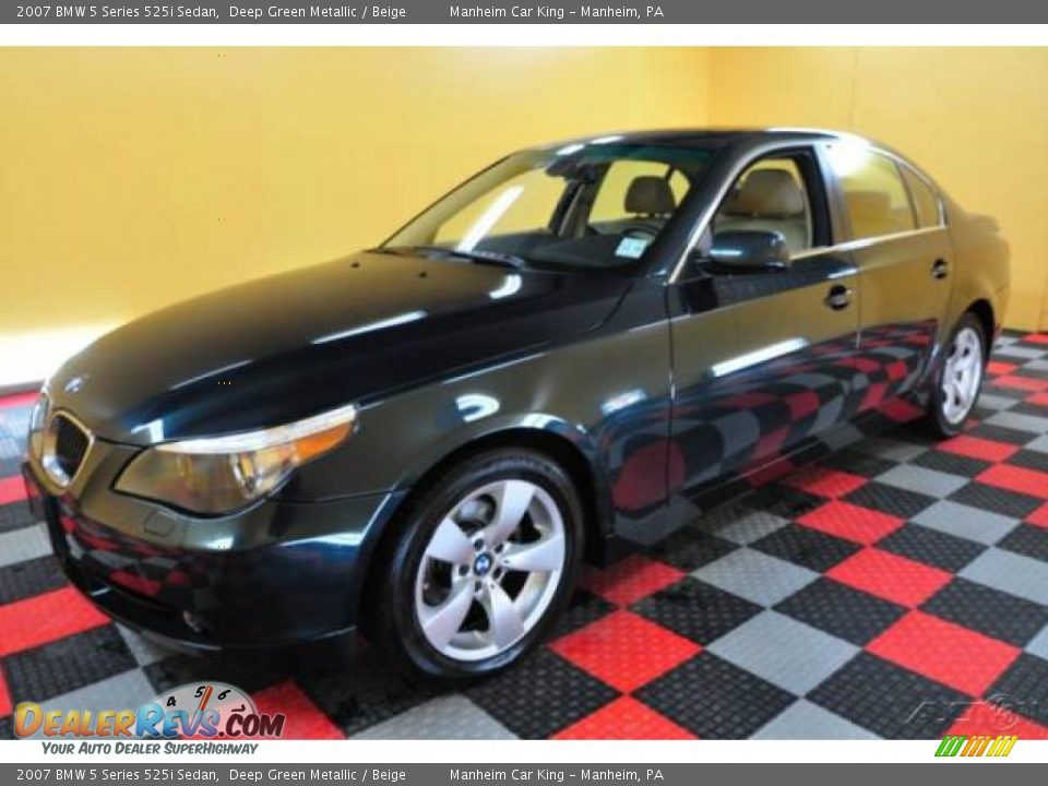 2007 BMW 5 Series 525i Sedan Deep Green Metallic / Beige Photo #3