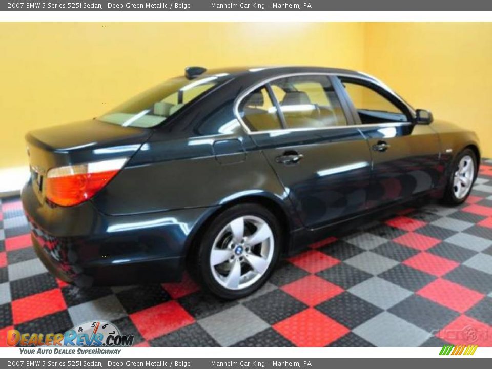 2007 BMW 5 Series 525i Sedan Deep Green Metallic / Beige Photo #6