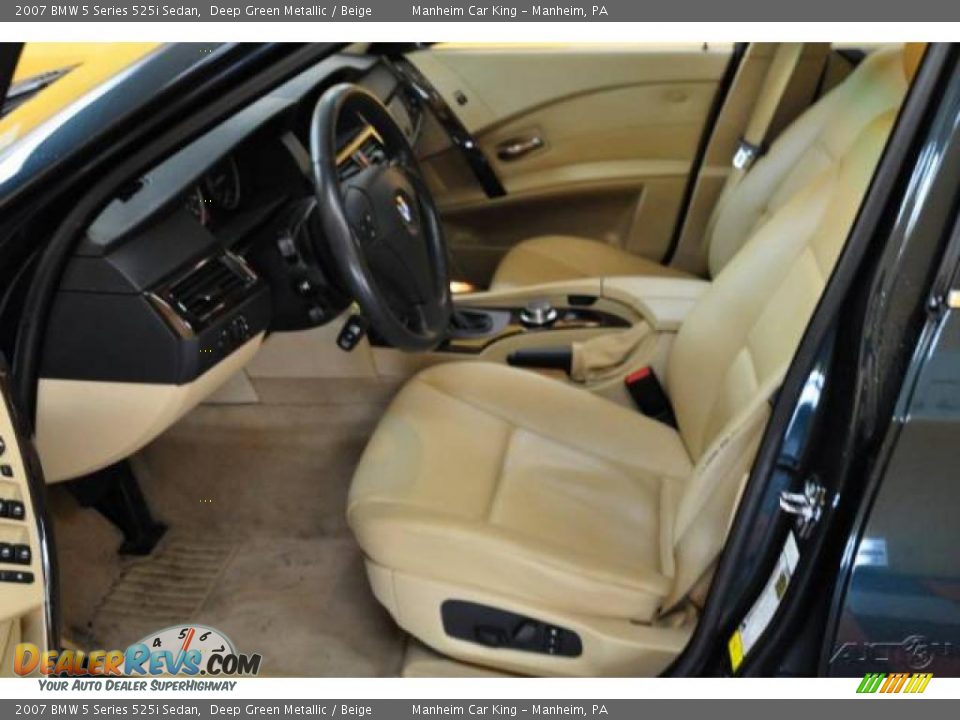 2007 BMW 5 Series 525i Sedan Deep Green Metallic / Beige Photo #12