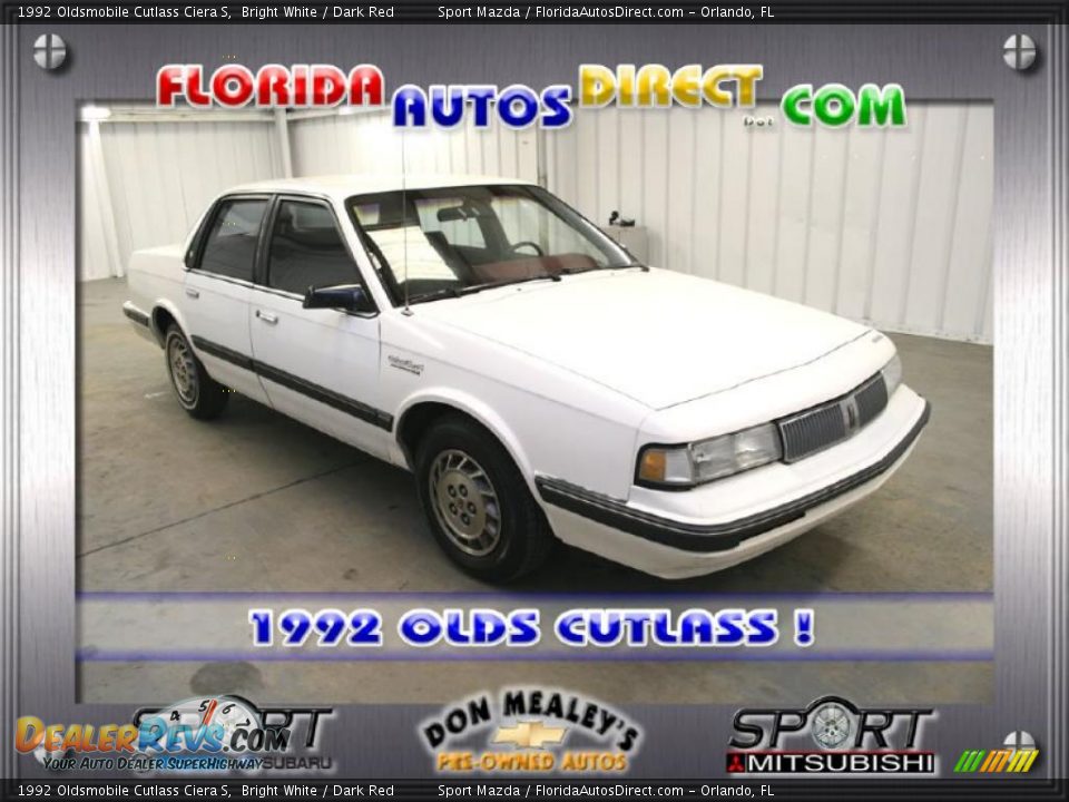 1992 Oldsmobile Cutlass Ciera S Bright White / Dark Red Photo #1
