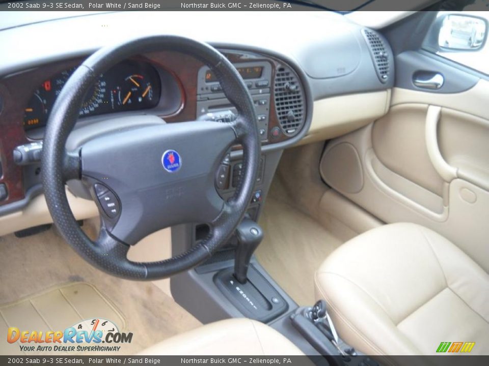 2002 Saab 9-3 SE Sedan Polar White / Sand Beige Photo #7