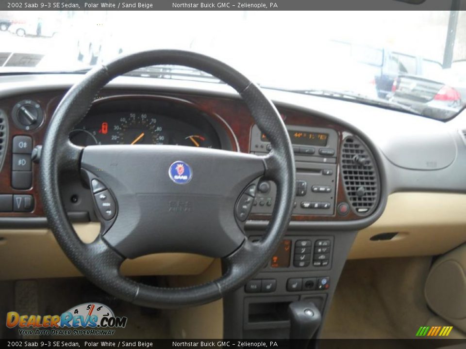 2002 Saab 9-3 SE Sedan Polar White / Sand Beige Photo #11