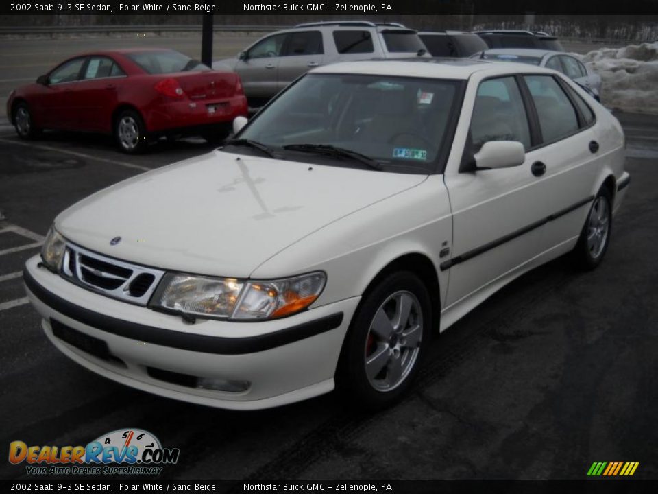2002 Saab 9-3 SE Sedan Polar White / Sand Beige Photo #14